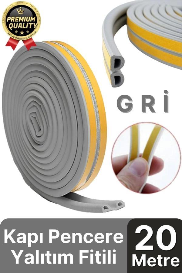 Güçlü Kendinden Yapışkanlı Kapı Pencere Soğuk Hava Geçirmez Yalıtım İzolasyon Gri Fitil 20 Metre - Image 1