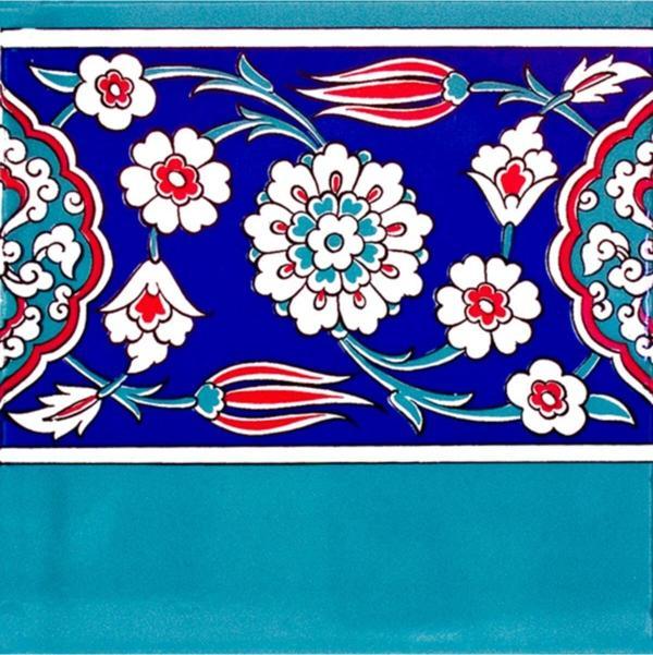 Armada Çini 20x20 Cm Ks 24 Osmanlı Çiçek Desen Seramik Çini Bordür - Image 1