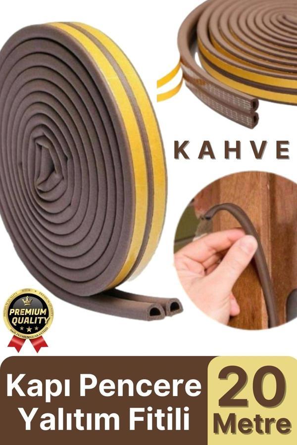 Güçlü Kendinden Yapışkanlı Kapı Pencere Soğuk Hava Geçirmez Yalıtım İzolasyon Kahve Fitil 20 Metre - Image 1