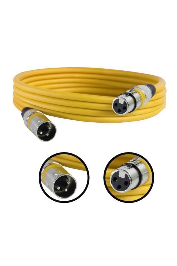 Midex MXL-3M-YLW Kaliteli XLR TO XLR 3 mt. Mikrofon Kablosu - Image 1