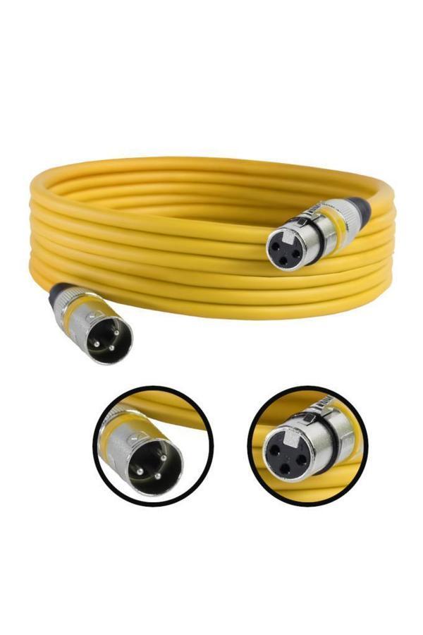 Midex MXL-5M-YLW Kaliteli XLR TO XLR 5 mt. Mikrofon Kablosu - Image 1