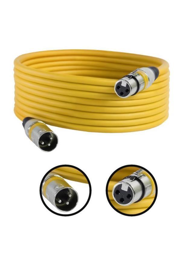 Midex MXL-10M-YLW Kaliteli XLR TO XLR 10 mt. Mikrofon Kablosu - Image 1