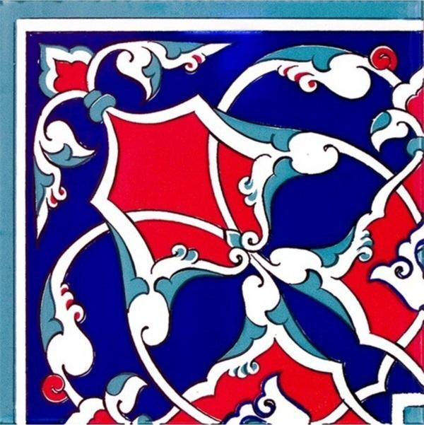 Armada Çini 20x20 Cm Ksk 5 Osmanlı Rumi Desenli Çini Bordür Köşe - Image 1