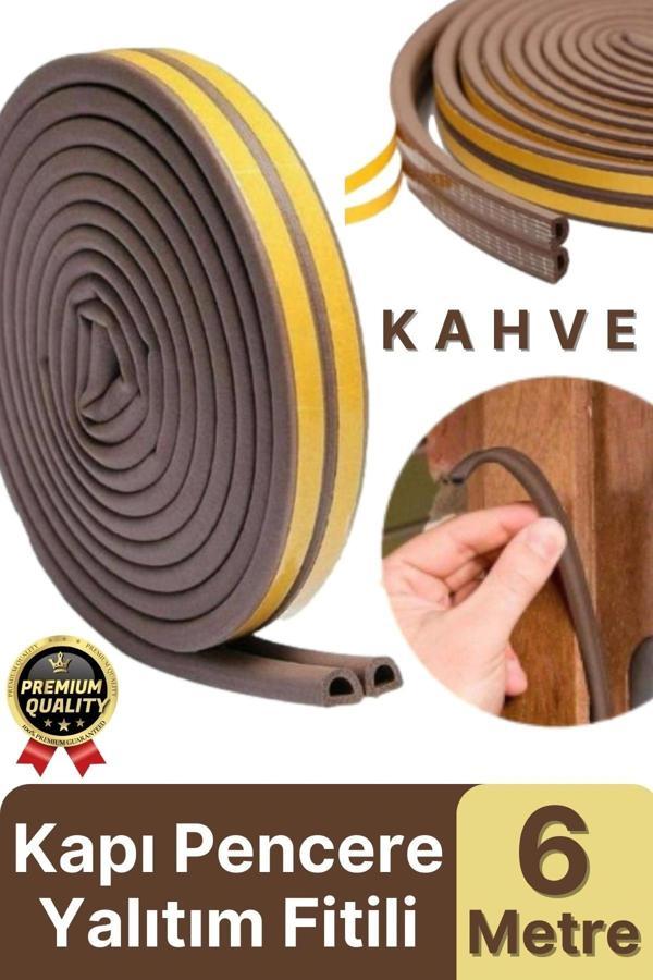 Güçlü Kendinden Yapışkanlı Kapı Pencere Soğuk Hava Geçirmez Yalıtım İzolasyon Kahve Fitil 6 Metre - Image 1