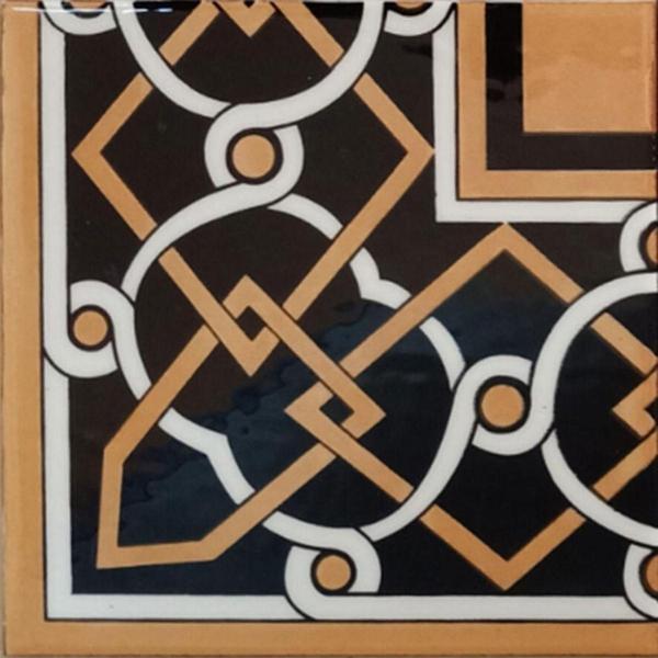 Armada Çini 20x20 Cm Ksk 77 Zincir Desenli Iznik Çini Bordür Köşesi - Image 1