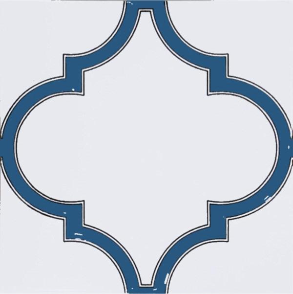 Armada Çini 20x20 cm Sp 103 Arabesk Mavi Beyaz Desenli Kütahya Çini - Image 1