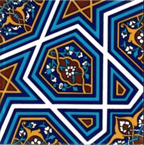 Armada Çini 20x20 Cm Sp 48 Kütahya Cami Çinisi Geometrik Selçuklu Desenli Seramik Çini Karo - Image 1