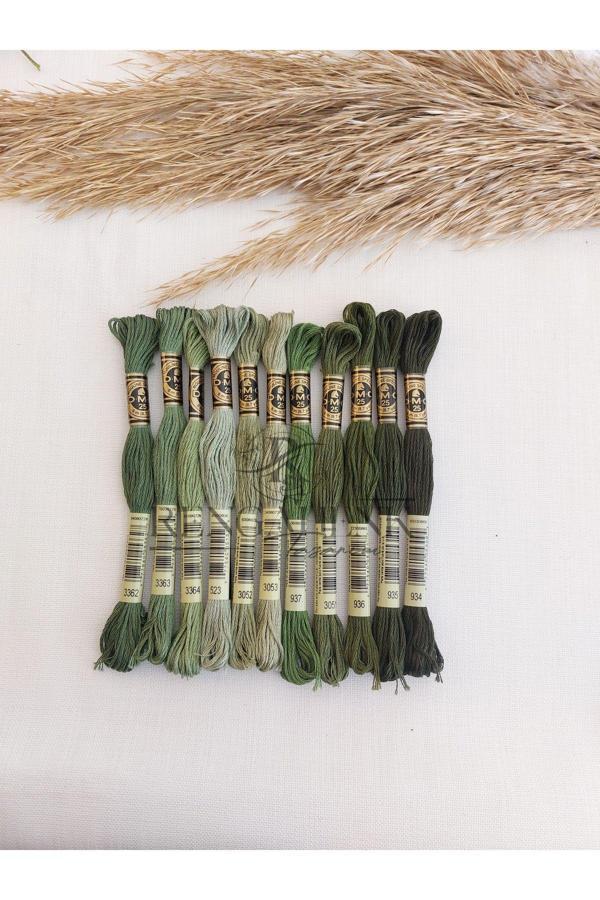 Muline Haki Soft Yeşil İplik Seti 11 Renk - Image 1