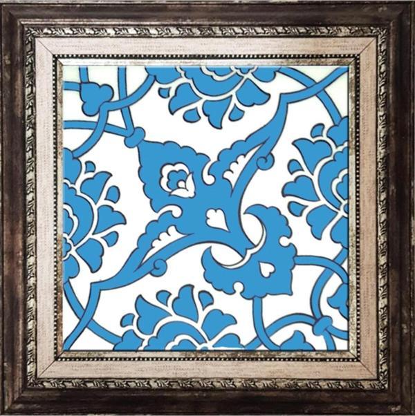 Armada Çini 20x20 Cm Sp 83 Mavi Beyaz Iznik Rumi Kütahya Çini Pano - Image 1