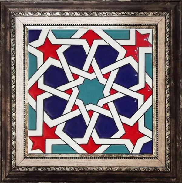 Armada Çini 20x20 Cm Sp 88 Kütahya Çinisi Maroc Desenli Çini Pano - Image 1