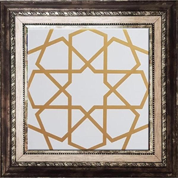 Armada Çini 20x20 Cm Sp 89 Beyaz Metalik Kütahya Çinisi Pano - Image 1