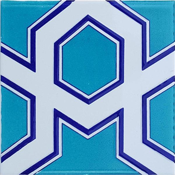 Armada Çini 20x20 Cm Sp 98-v Yıldız Desenli Kütahya Iznik Çini Karo Seramik Fayans Modeli - Image 1