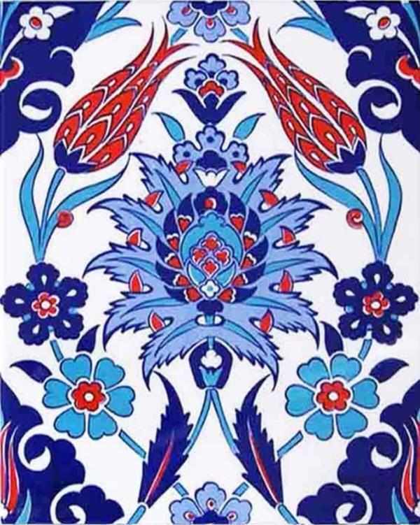 Armada Çini 20x25 Cm Ac 1004 Kütahya Cami Çinisi Osmanlı Desenli Seramik Çini Karo - Image 1