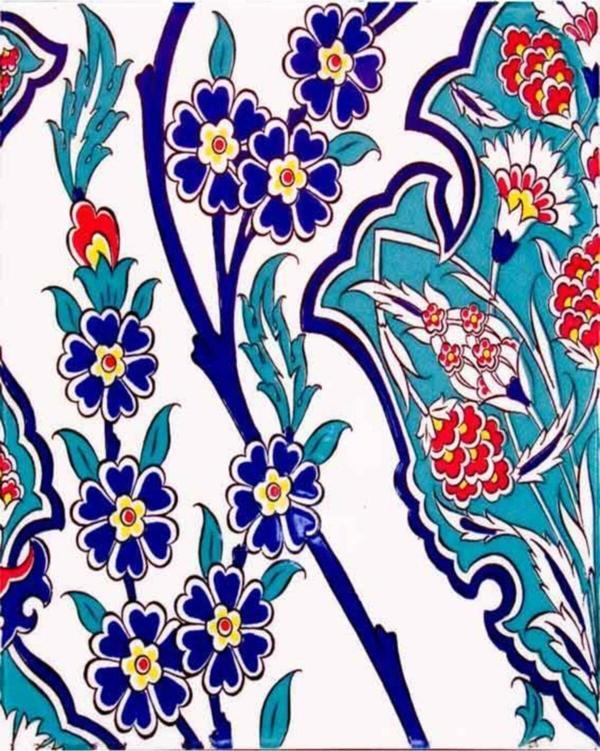 Armada Çini 20x25 Cm Ac 1013 Kütahya Cami Çinisi Osmanlı Desenli Seramik Çini Karo - Image 1