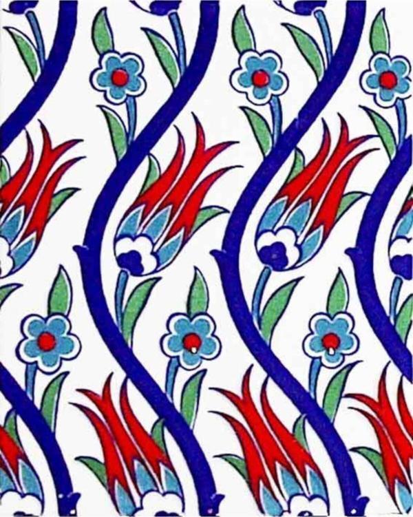 Armada Çini 20x25 Cm Ac 1020 Kütahya Cami Çinisi Osmanlı Desenli Seramik Çini Karo - Image 1