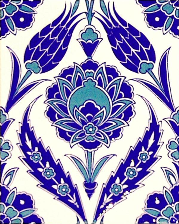 Armada Çini 20x25 Cm Ac 308 Kütahya Cami Çinisi Osmanlı Lale Desenli Seramik Çini Karo - Image 1