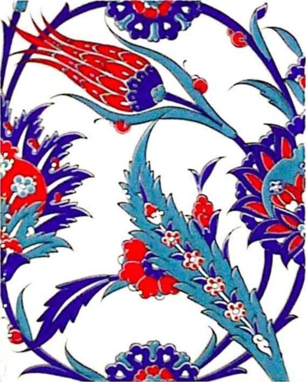 Armada Çini 20x25 Cm Ac 313 Kütahya Cami Çinisi Hançer Desenli Seramik Çini Karo - Image 1