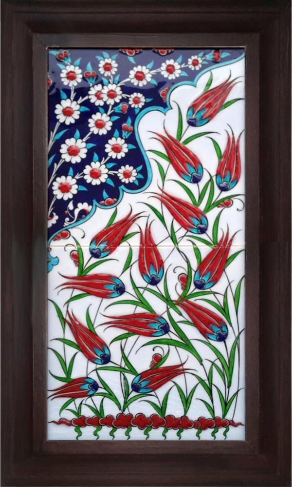 Armada Çini 20x40 Cm Ed 152 Lalezar Eldekoru Çini Pano - Image 1