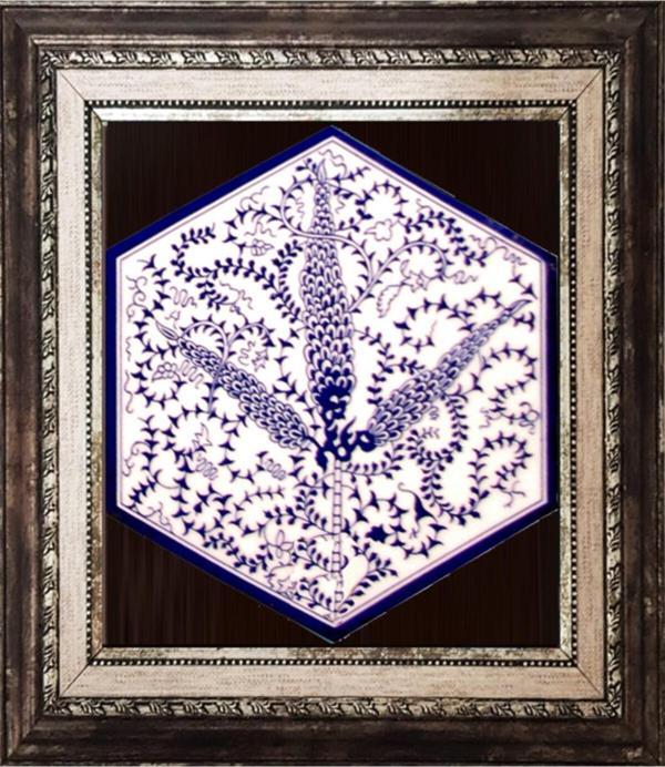 Armada Çini 21x23 Cm Al 07 Altıgen Çini Desenli Iznik Pano - Image 1