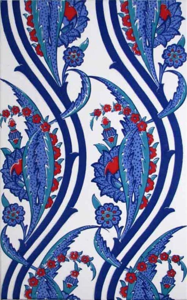 Armada Çini 25x40 Cm Sp 404 Desenli Iznik Çini Karo Sarmaşık Lale - Image 1