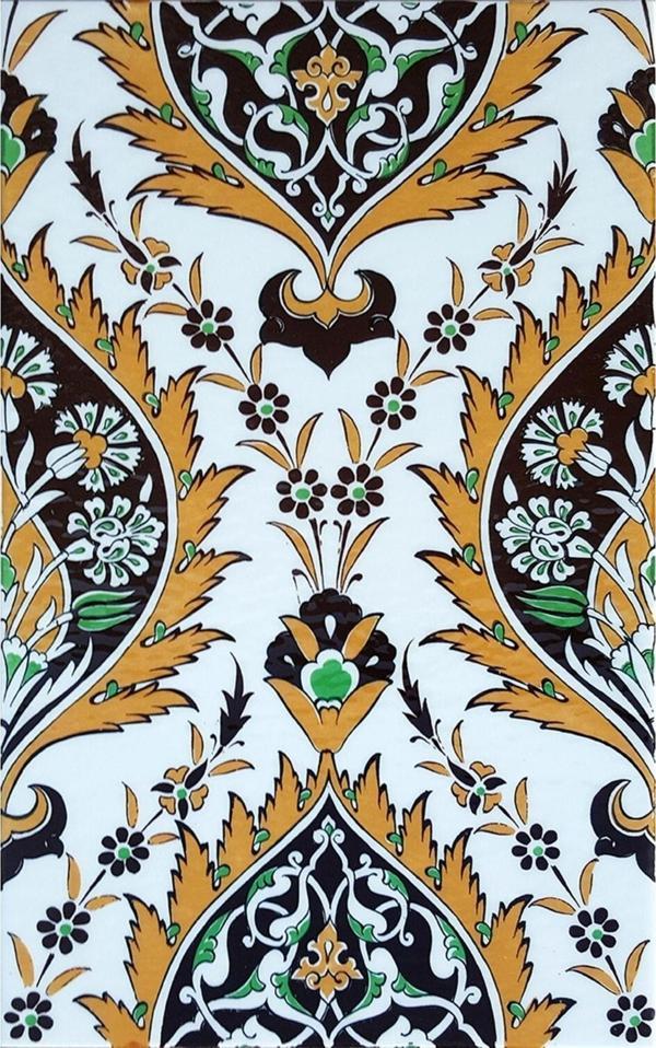 Armada Çini 25x40 Cm Sp 417 Sarı Göbekli Kütahya Iznik Çini Karo - Image 1
