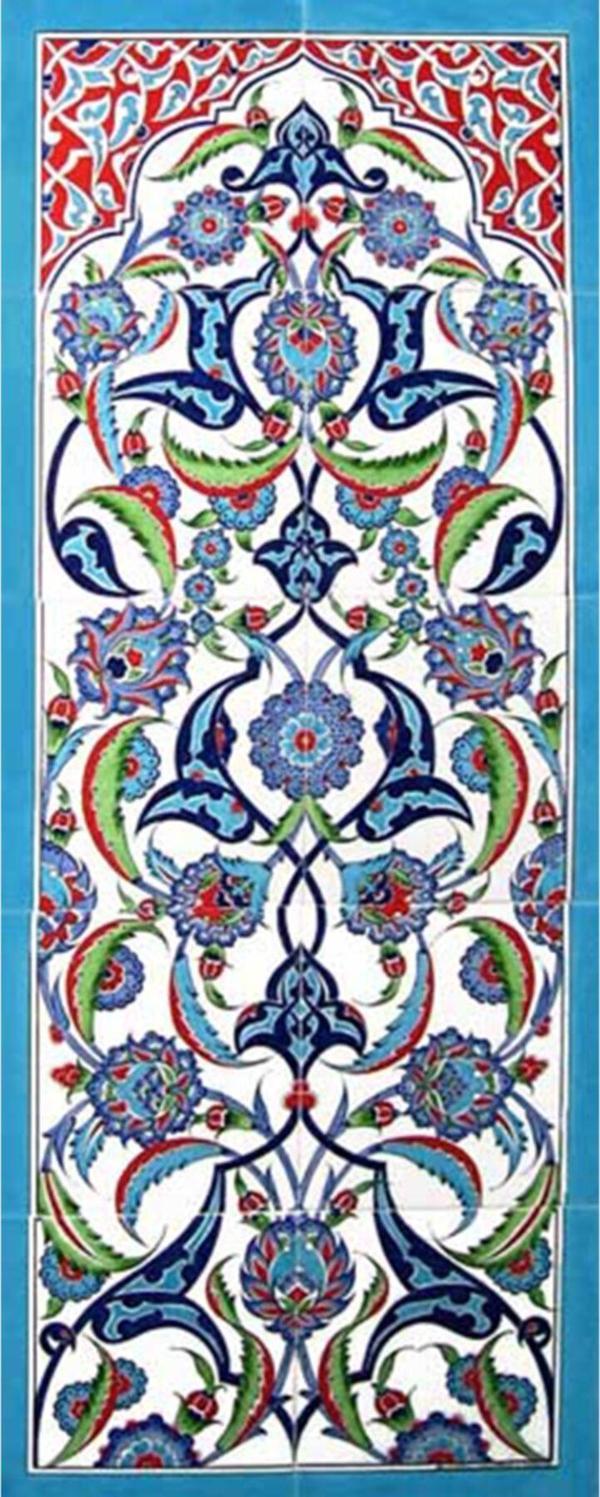 Armada Çini 40x100 Cm Ed 701 Rumi Eldekoru Çini Pano - Image 1
