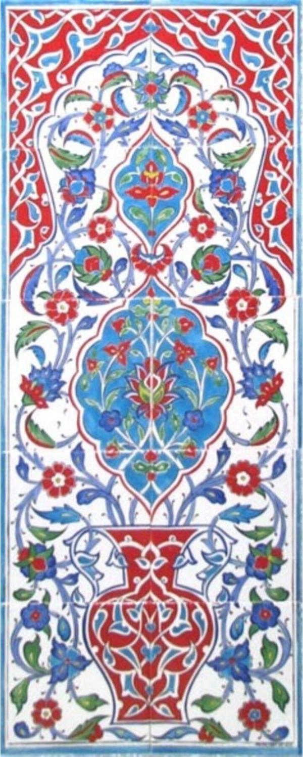 Armada Çini 40x100 Cm Ed 703 Saksılı Eldekoru Çini Pano - Image 1