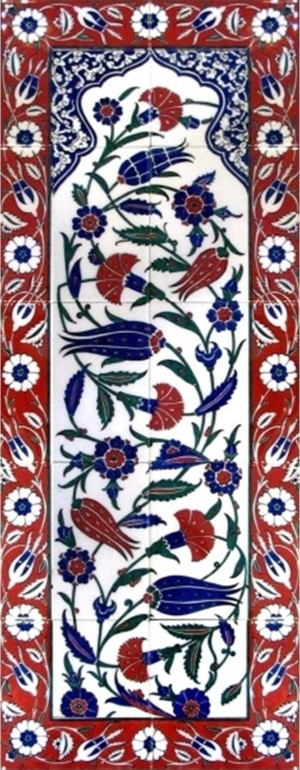 Armada Çini 40x100 Cm Ed 707 Lalezar Eldekoru Çini Pano - Image 1
