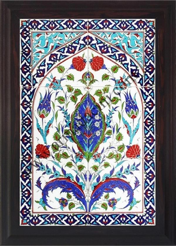 Armada Çini 40x60 Cm Ed 508 Mavi Göbekli Eldekoru Çini Pano - Image 1