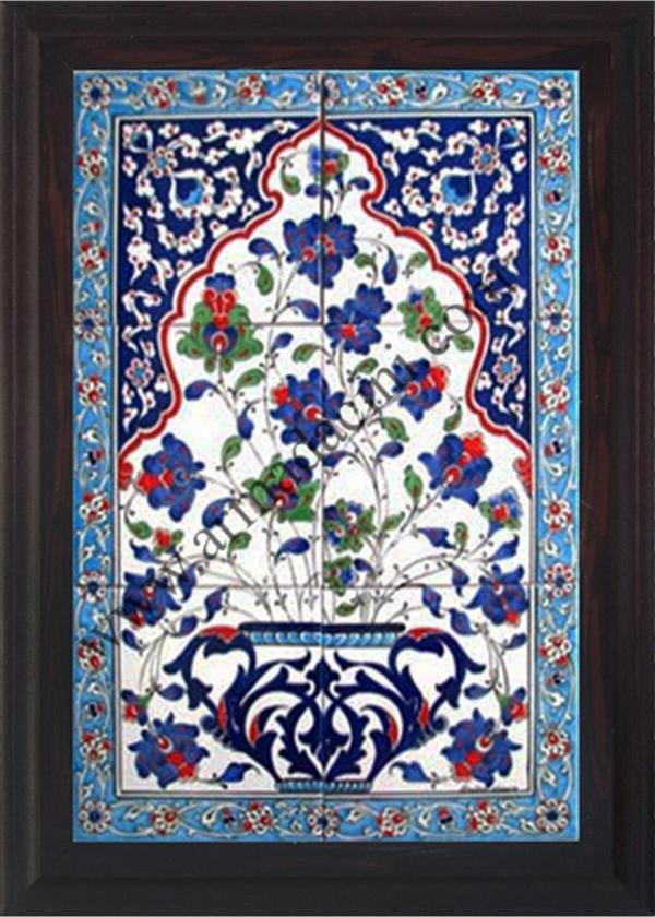 Armada Çini 40x60 Cm Ed 515 Mavi Saksılı Eldekoru Çini Pano - Image 1
