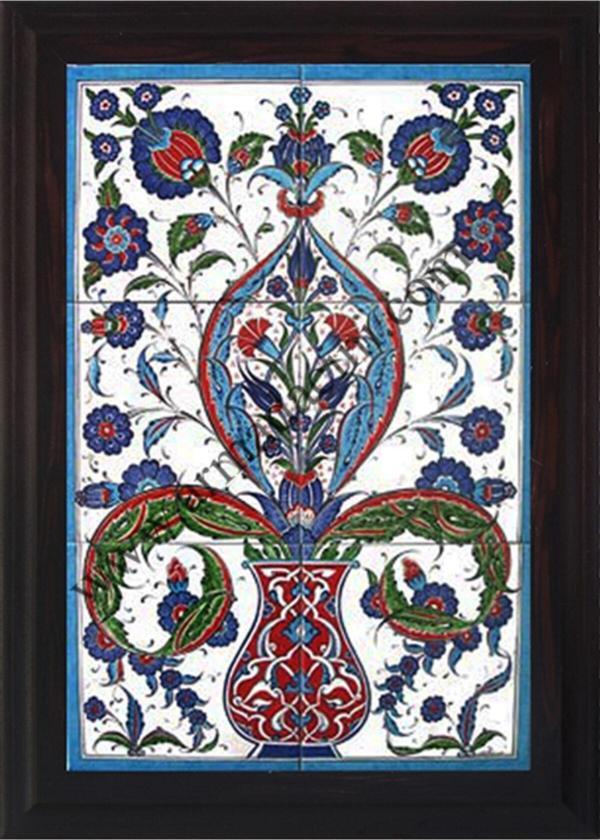 Armada Çini 40x60 Cm Ed 518 Saksılı Hançerli Eldekoru Çini Pano - Image 1