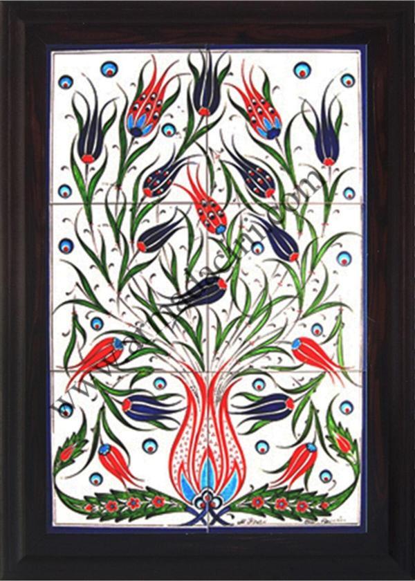 Armada Çini 40x60 Cm Ed 522 Lalezar Eldekoru Çini Pano - Image 1