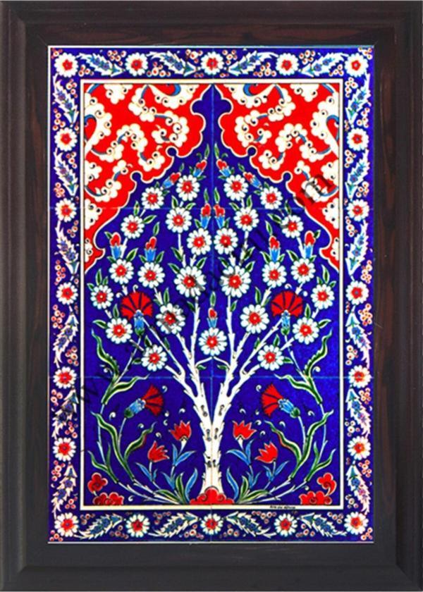 Armada Çini 40x60 Cm Ed 602 Kobalt Hayat Ağacı Çini Pano - Image 1