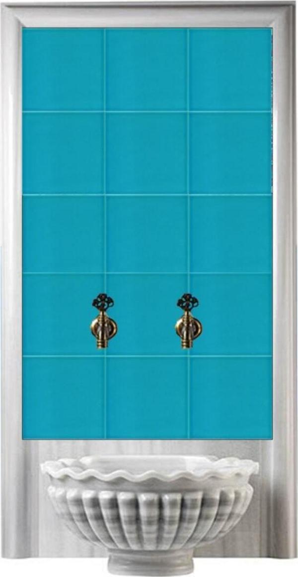 Armada Çini 60x100 cm Ac 24 Turkuaz Serigraf Türk Hamamı Pano - Image 1