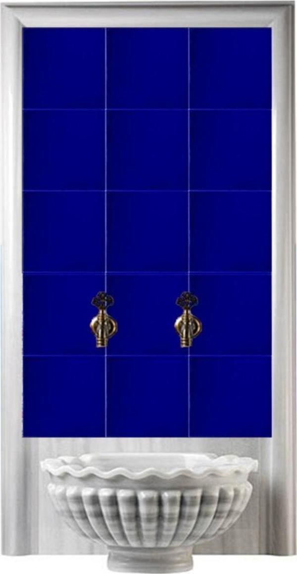 Armada Çini 60x100 Cm Ac 25 Kobalt Serigraf Türk Hamamı Pano - Image 1