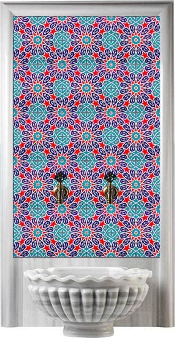 Armada Çini 60x100 cm Ac 28 Geometrik Serigraf Türk Hamamı Pano - Image 1