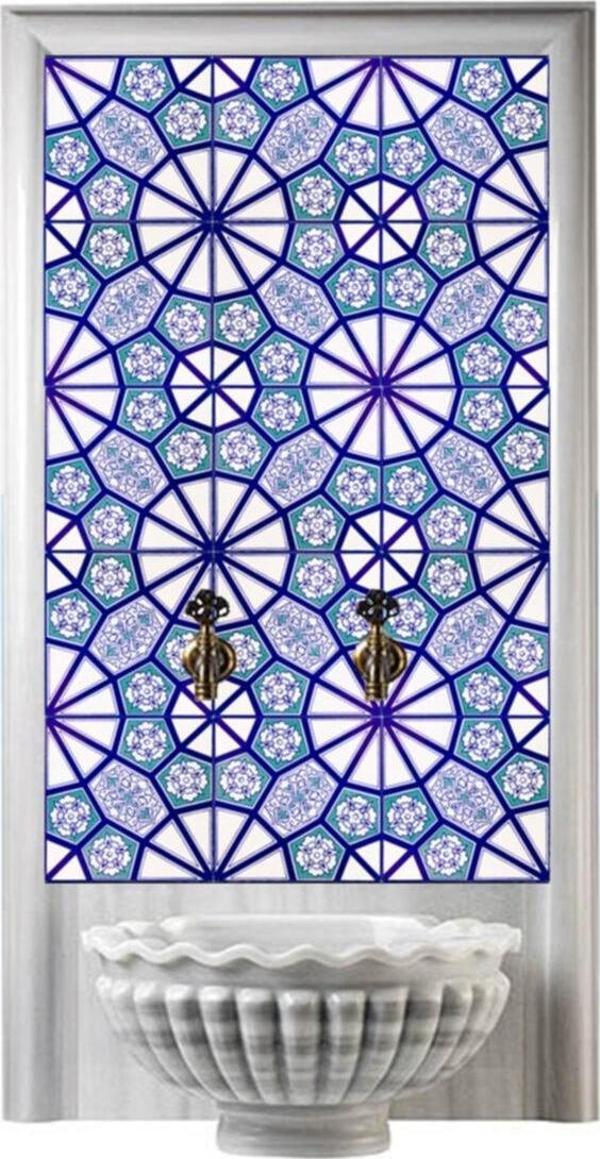 Armada Çini 60x100 cm Ac 3 A Geometrik Serigraf Türk Hamamı Pano - Image 1