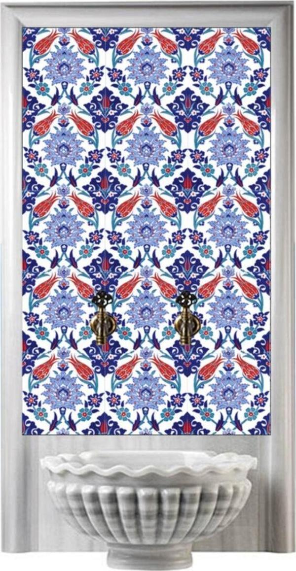 Armada Çini 60x100 cm Ac 4 Iznik Lale Serigraf Türk Hamamı Pano - Image 1
