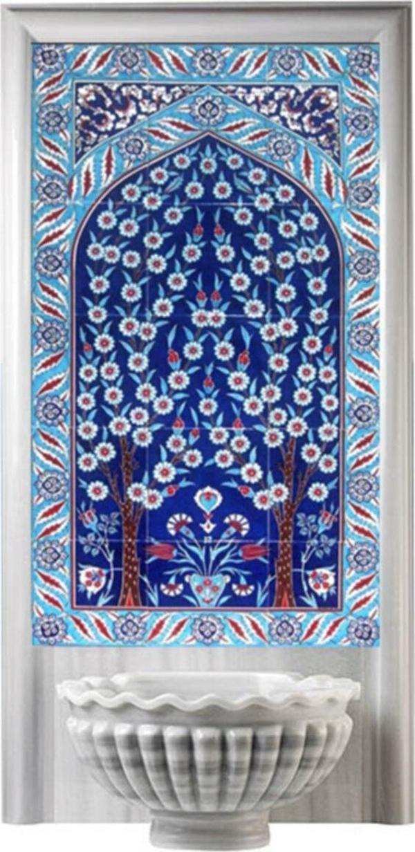 Armada Çini 60x100 Cm Ed 622 Kobalt Hayat Ağacı Çini Pano - Image 1