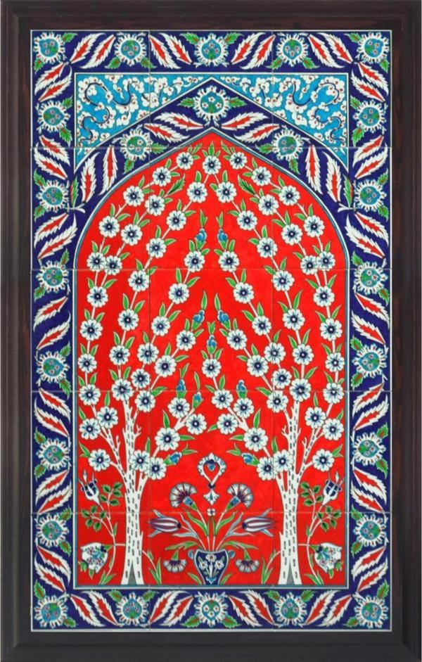 Armada Çini 60x100 Cm Ed 623 Kırmızılı Hayat Ağacı Çini Pano - Image 1