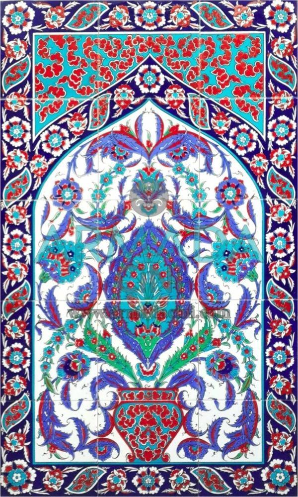 Armada Çini 60x100 Cm Ed 626 Göbekli Eldekoru Çini Pano - Image 1