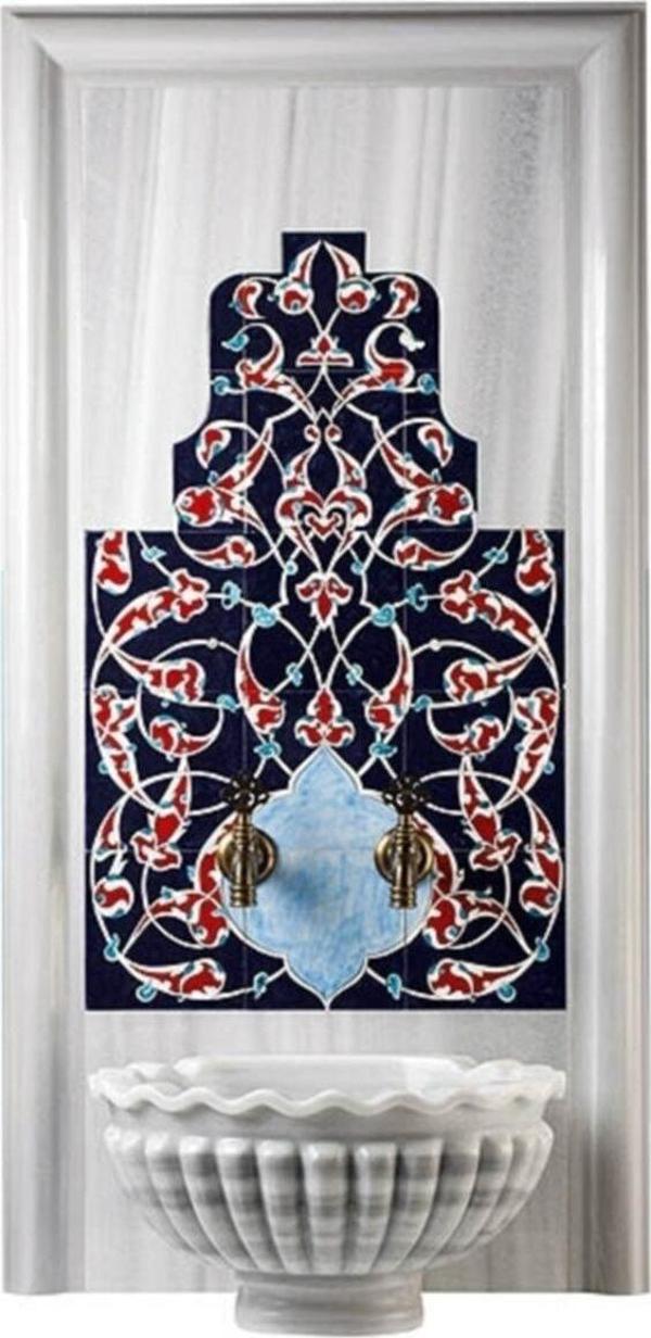 Armada Çini 60x105 El Dekoru Rumi Türk Hamamı Iznik Çini Pano - Image 1