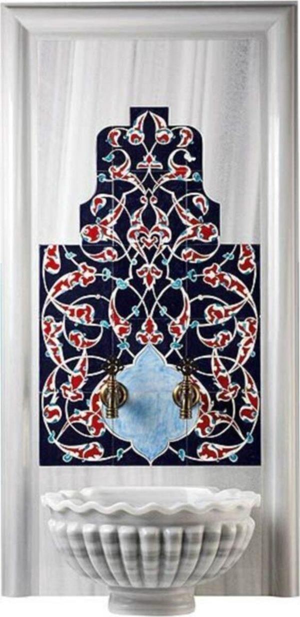 Armada Çini 60x105 Eldekoru Rumi Türk Hamamı Iznik Çini Pano Kütahya Çinileri - Image 1