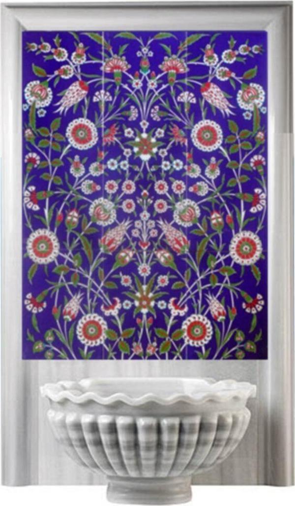 Armada Çini 75x99 Iznik Desenli Türk Hamamı Kütahya Çini Pano - Image 1