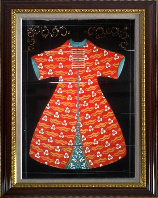 Armada Çini 80x100 Cm Ed 680 Kırmızı Cintemani Kaftan Çini Pano - Image 1