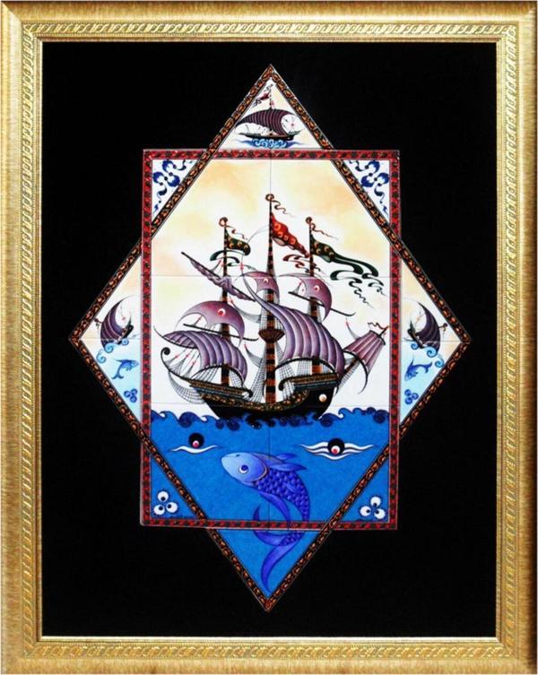 Armada Çini 80x100 Cm Ed 682 Yıldız Kalyon Çini Pano - Image 1