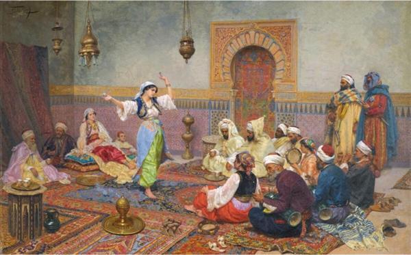 Armada Çini 80x140 Osmanlı Türk Hamamı Dansöz Dijital Baskı Pano - Image 1