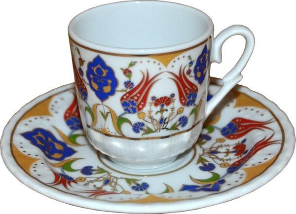 Armada Çini Armada Cini Ar 643 Cift Lale Altın Yaldızlı Porselen 6 Lı Fincan Takımı - Image 1