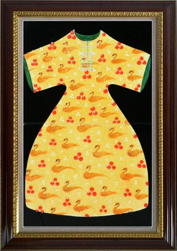 Armada Çini 40x60 Cm Ed 653 Sarı Boncuk Kaftan Çini Pano - Image 1