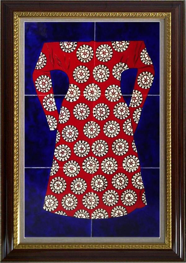 Armada Çini 40x60 Cm Ed 654 Kırmızı Dönence Kaftan Çini Pano - Image 1